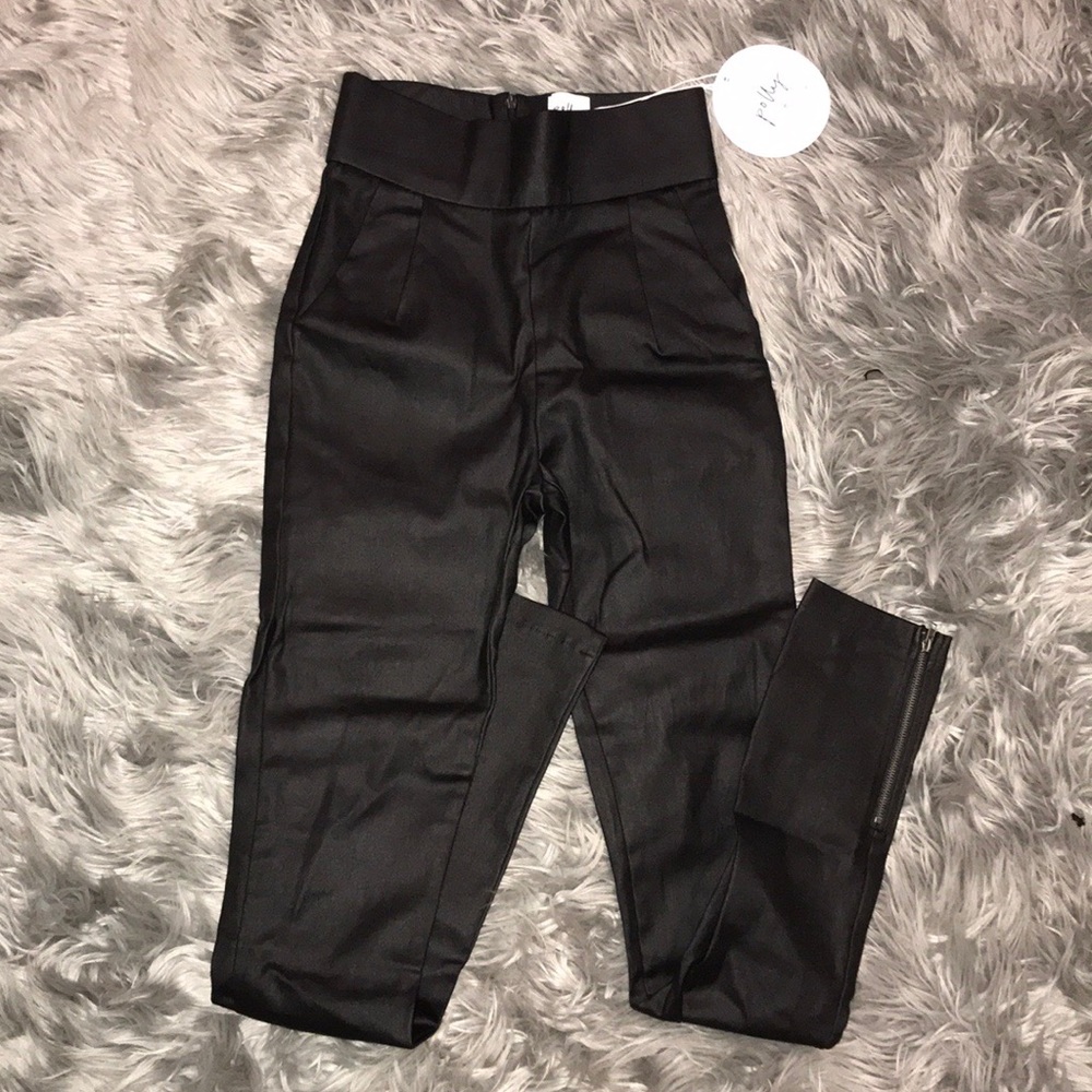 Faux leather pants
